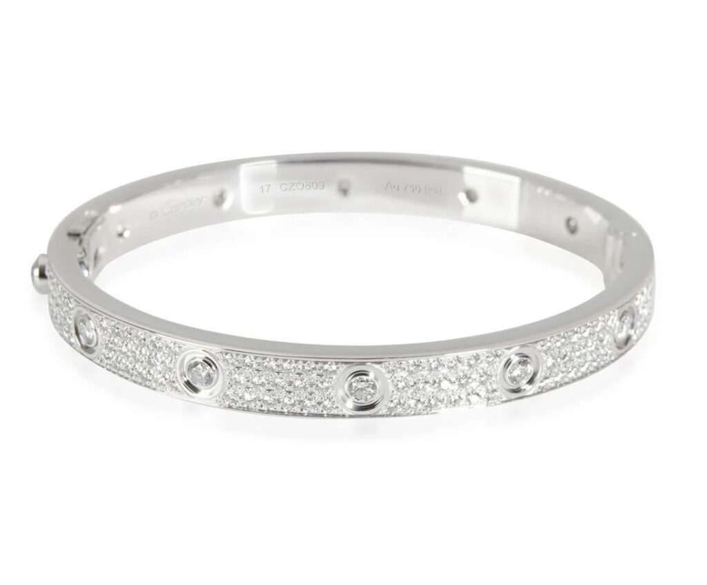 Iconic Elegance Exploring The Timeless Cartier Love Bracelet   Cartier White Gold Love Bracelet 1024x847 